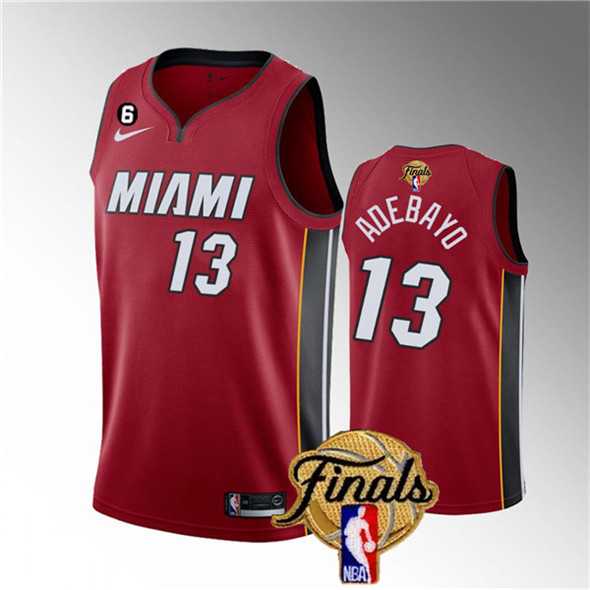 Men%27s Miami Heat #13 Bam Adebayo Red 2023 Finals Statement Edition With NO.6 Patch Stitched Basketball Jersey->miami heat->NBA Jersey